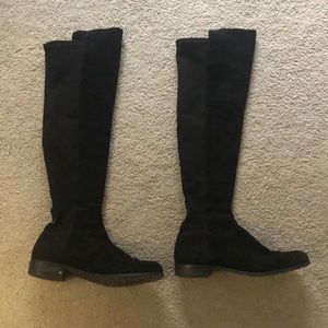 Stuart Weizmann over the knee black suede boot